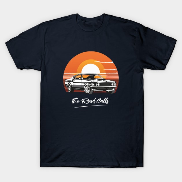 The road calls. Mustang. T-Shirt by art object